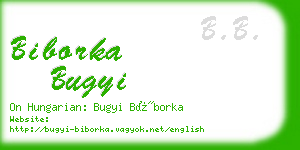 biborka bugyi business card